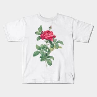 Red Rose Flowers with Green Leaves Kids T-Shirt